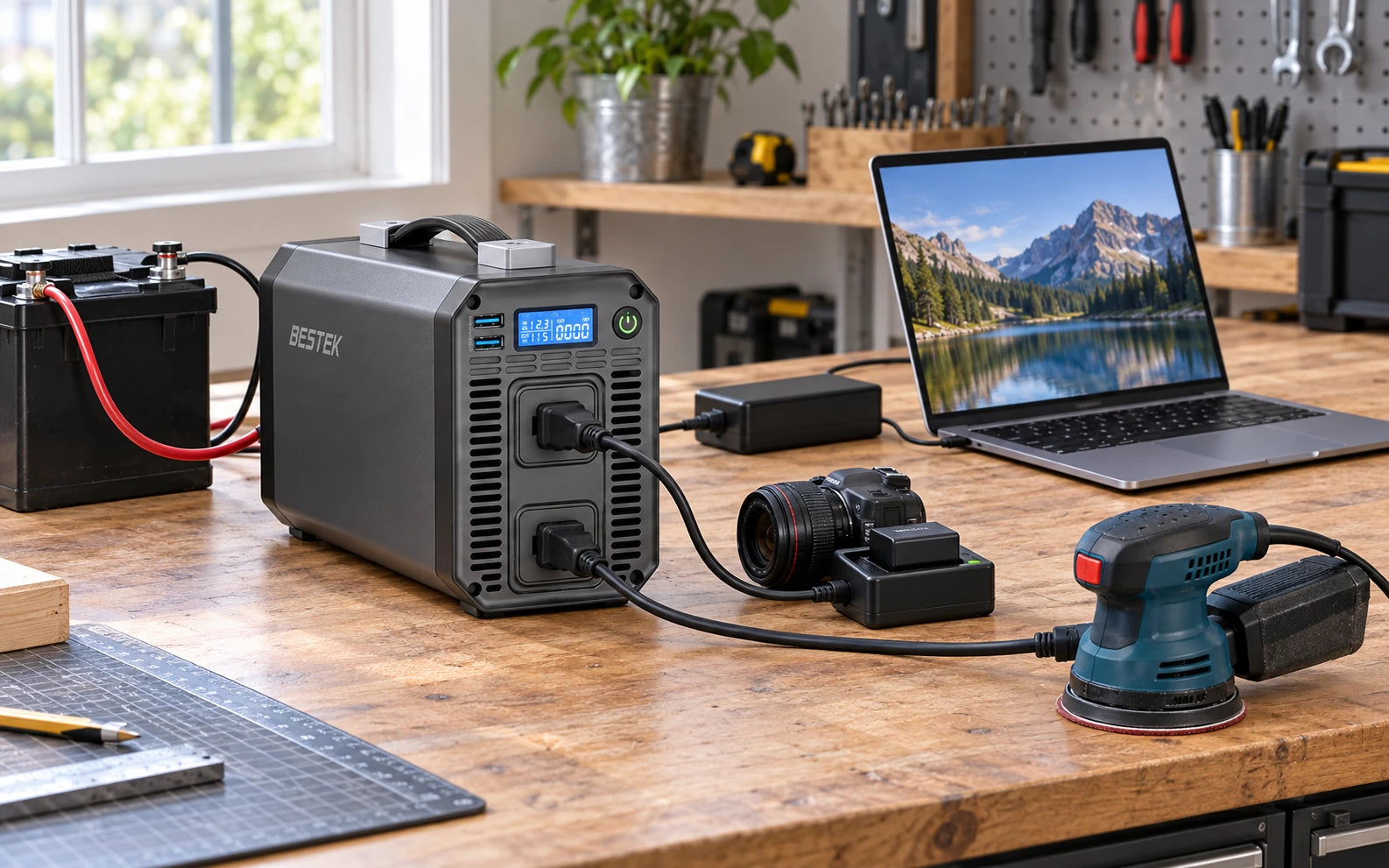 BESTEK 1000W Pure Sine Wave Power Inverter in a third product-specific use setting