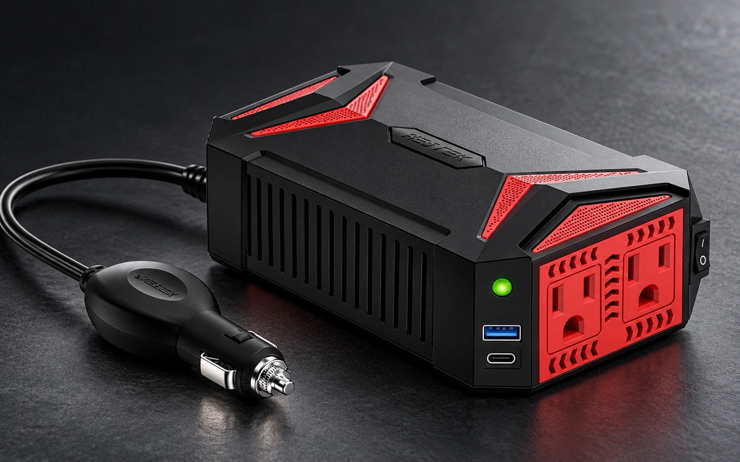 BESTEK 300W Pure Sine Wave Power Inverter with USB-C PD and USB-A Charging detail overview