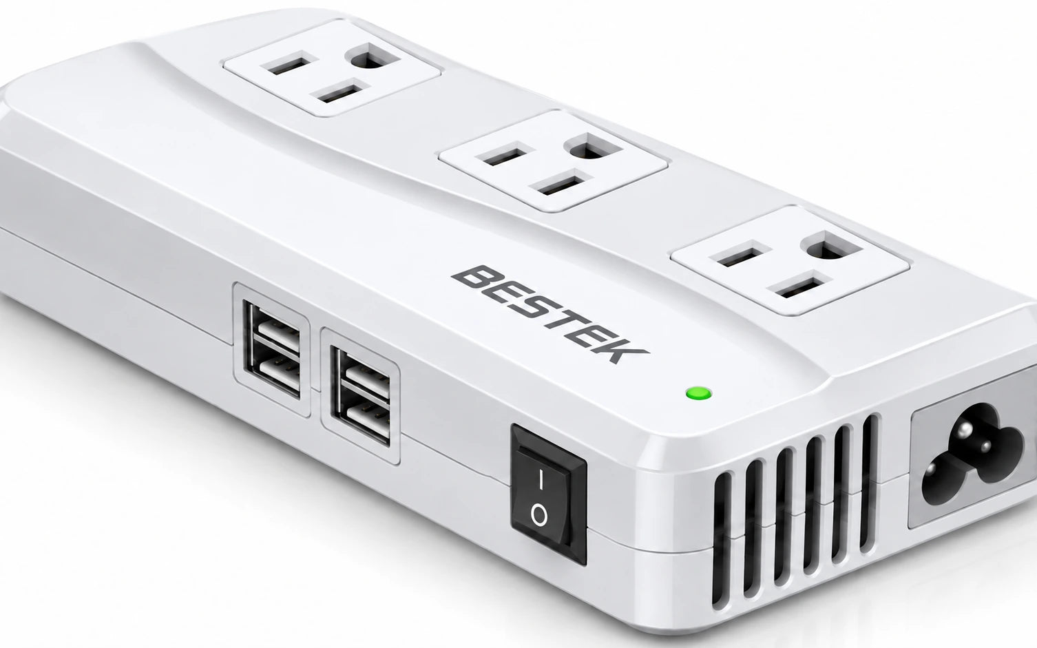 BESTEK Universal 100-220V to 110V Voltage Converter 250W controls and connections