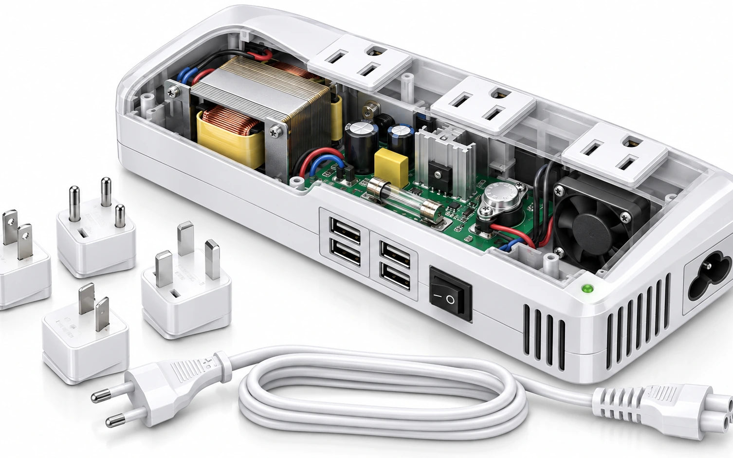 BESTEK Universal 100-220V to 110V Voltage Converter 250W model-specific setup
