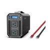 Gray BESTEK pure sine wave inverter with carrying handle, digital display and battery leads