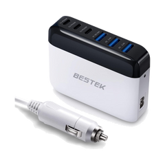 BESTEK 125W Multi-Port USB Car Charger with USB-C PD and QC 3.0