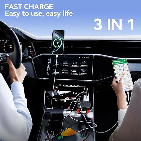 BESTEK 150W inverter — inverter charging devices in a car console