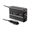 Black BESTEK 200W car inverter with two AC outlets, USB charging ports and vehicle plug