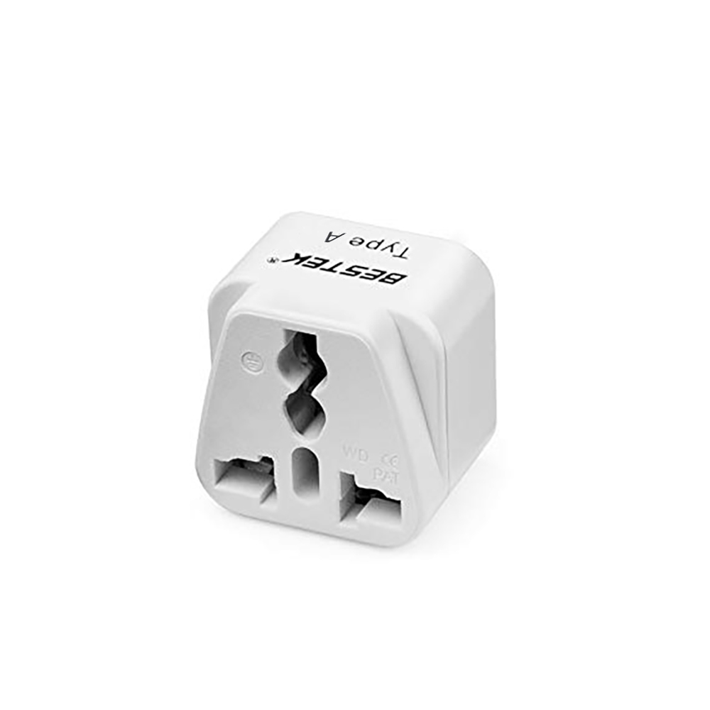 BESTEK travel plug adapter — front view of the adapter marked Type JP with universal socket