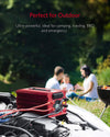 BESTEK 2000W inverter — battery-connected inverter at an outdoor campsite