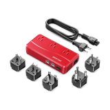 BESTEK 250W International Power Adapter and Voltage Converter, Red