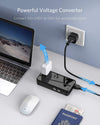 BESTEK 250W travel voltage converter — converter connected to a wall outlet