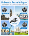 BESTEK 250W travel voltage converter — international plug attachments and destination landmarks