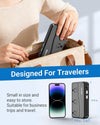 BESTEK 250W travel voltage converter — compact converter being packed into a travel bag