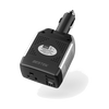 Black BESTEK 75W plug-in car inverter with AC outlet and USB charging port