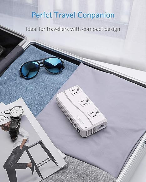 BESTEK 250W travel voltage converter — converter packed with travel accessories
