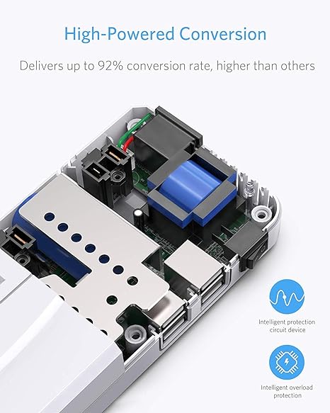 BESTEK 250W travel voltage converter — exploded view of the voltage conversion circuitry