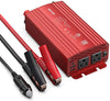 BESTEK 500W pure sine wave inverter — red inverter with car plug and battery clamps