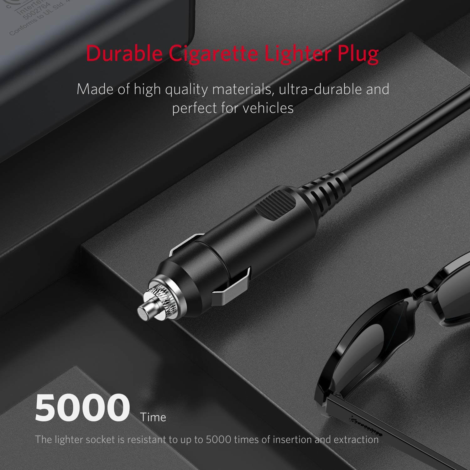 BESTEK 150W inverter — cigarette-lighter plug and cord detail