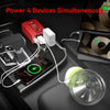 BESTEK 300W inverter — multiple devices connected inside a vehicle