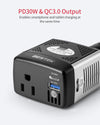 BESTEK 150W inverter — front panel showing USB-C, USB-A and AC connections