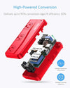 BESTEK 250W travel voltage converter — exploded view of the red converter circuitry
