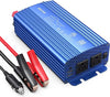 BESTEK 500W pure sine wave inverter — blue inverter with car plug and battery clamps