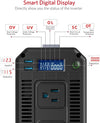 BESTEK 1000W pure sine wave inverter — LCD display and protection-status indicators