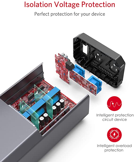 BESTEK 1000W pure sine wave inverter — exploded view of the internal protection circuitry