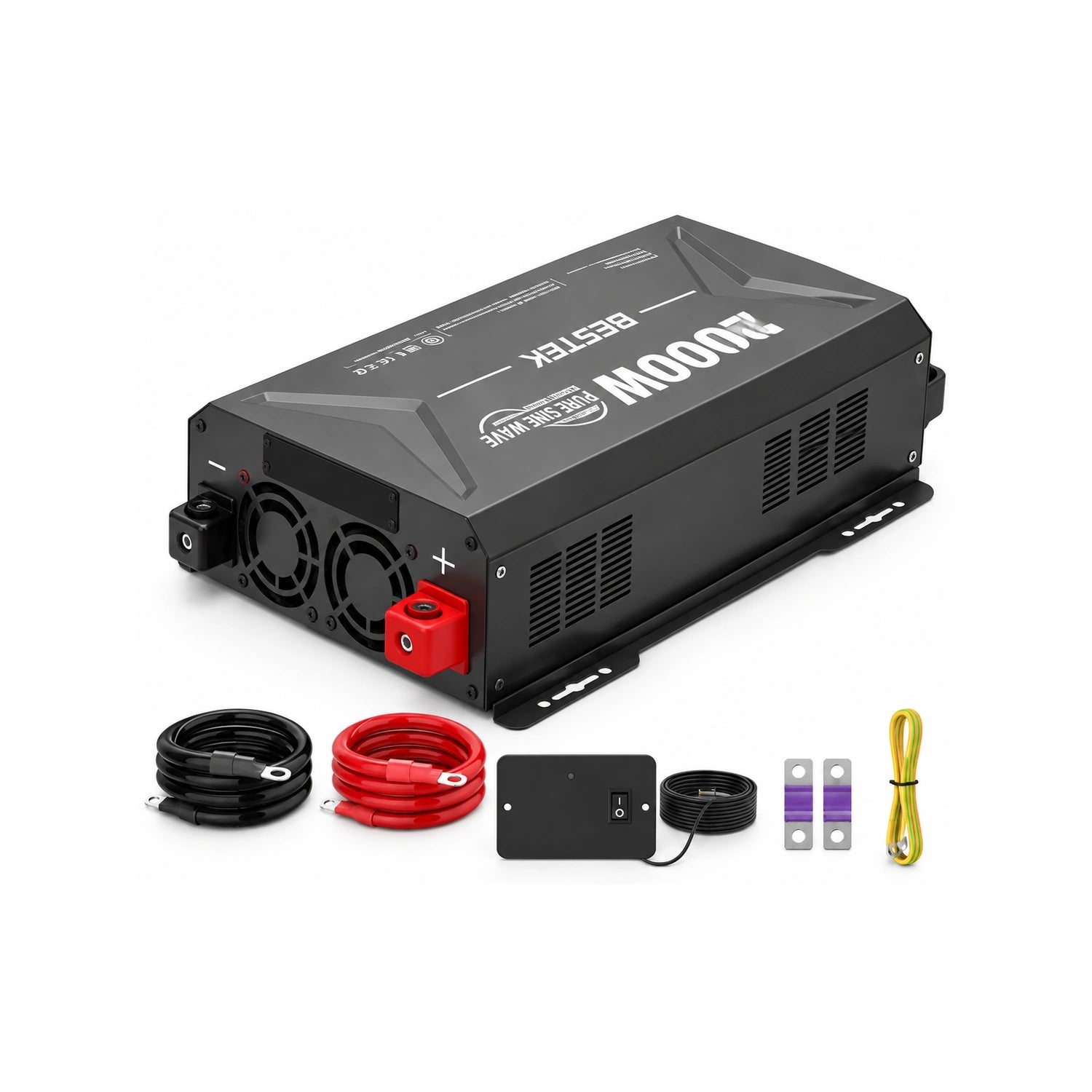 BESTEK 2000W Pure Sine Wave Power Inverter with Remote Control - alternate rear product view