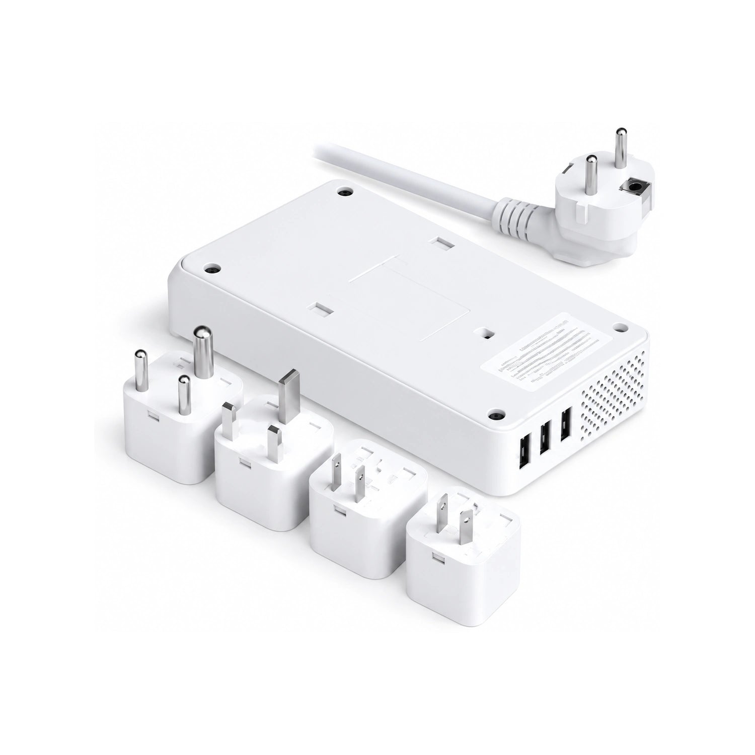 BESTEK 2000W Travel Voltage Converter with 2 AC Outlets and 3 USB Ports - alternate rear product view
