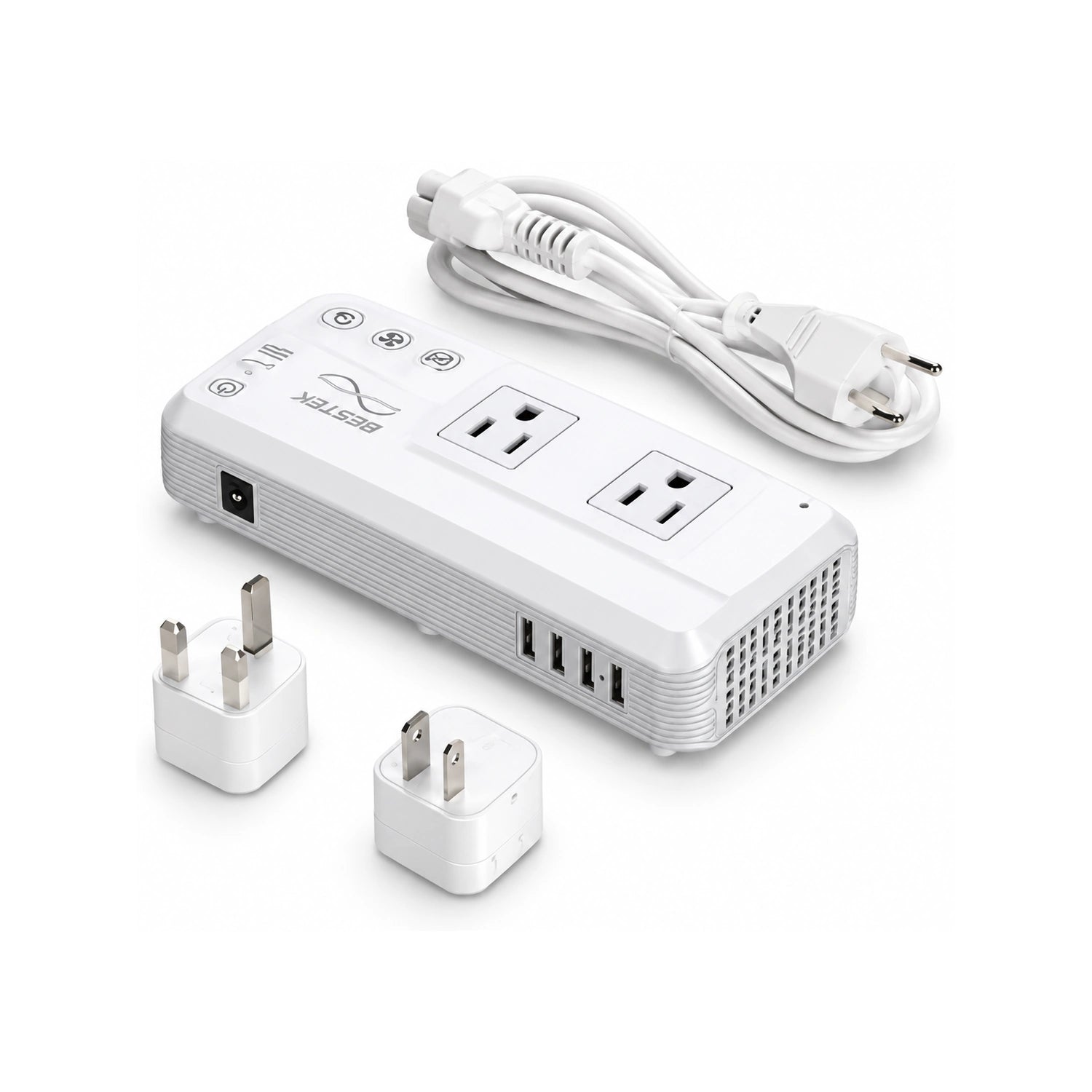 BESTEK 200W Pure Sine Wave Travel Adapter Voltage Converter - alternate rear product view