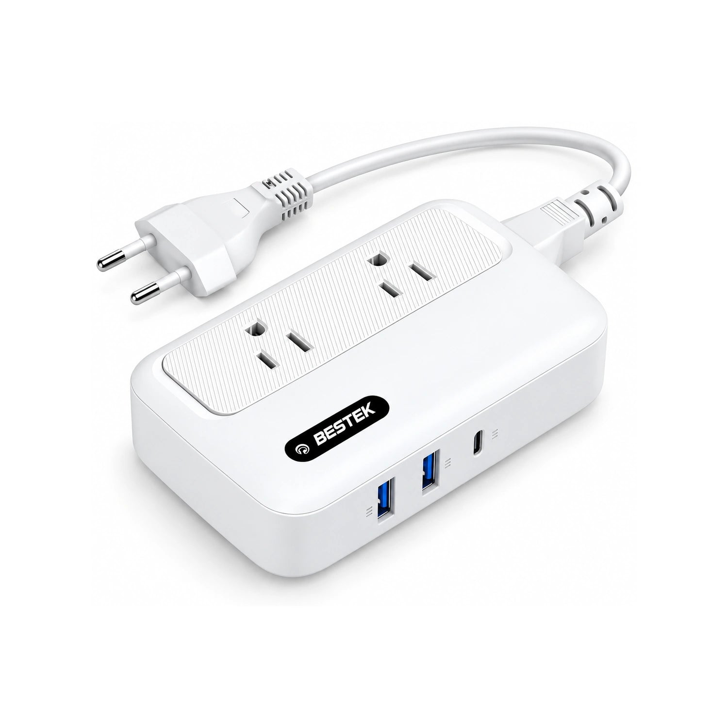BESTEK 220v to 110v Converter with USB C 35w & Type C/G/A/I Plug Adapter for International Travel - alternate rear product view