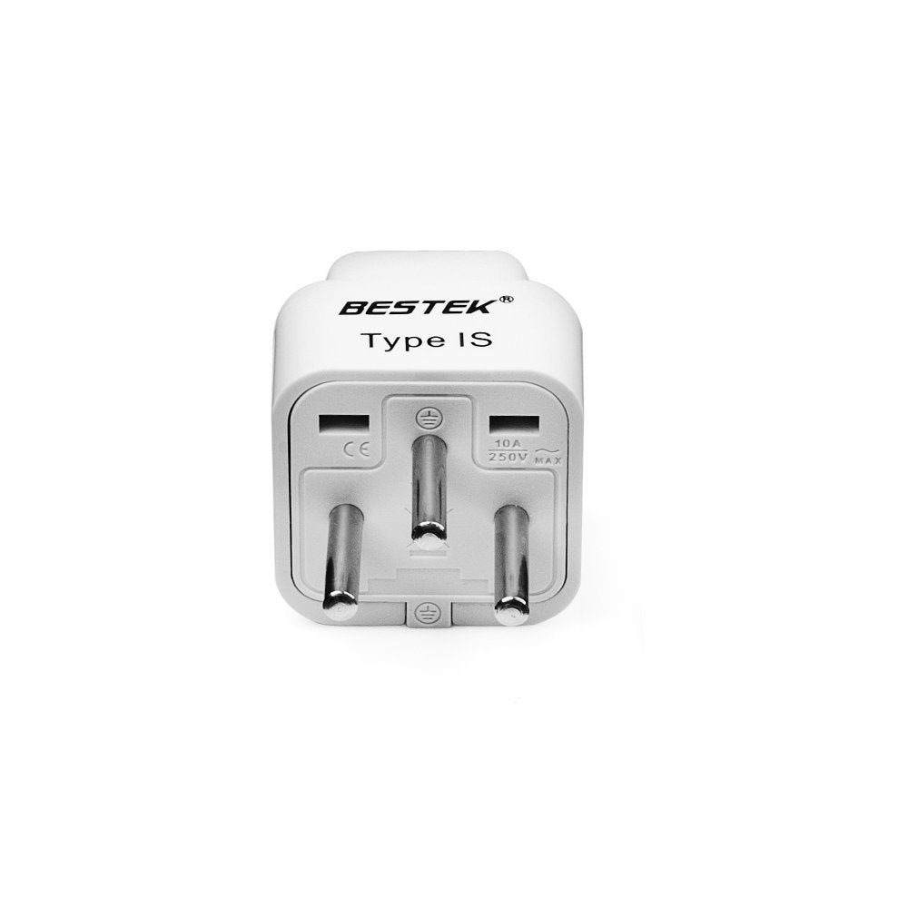 BESTEK travel plug adapter — front view of the adapter marked Type IS