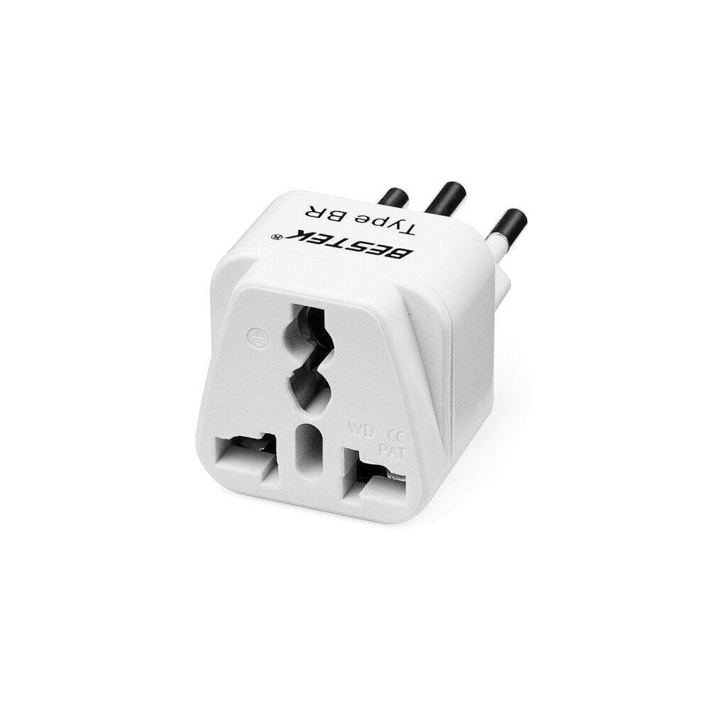 BESTEK travel plug adapter — front view of the universal input socket