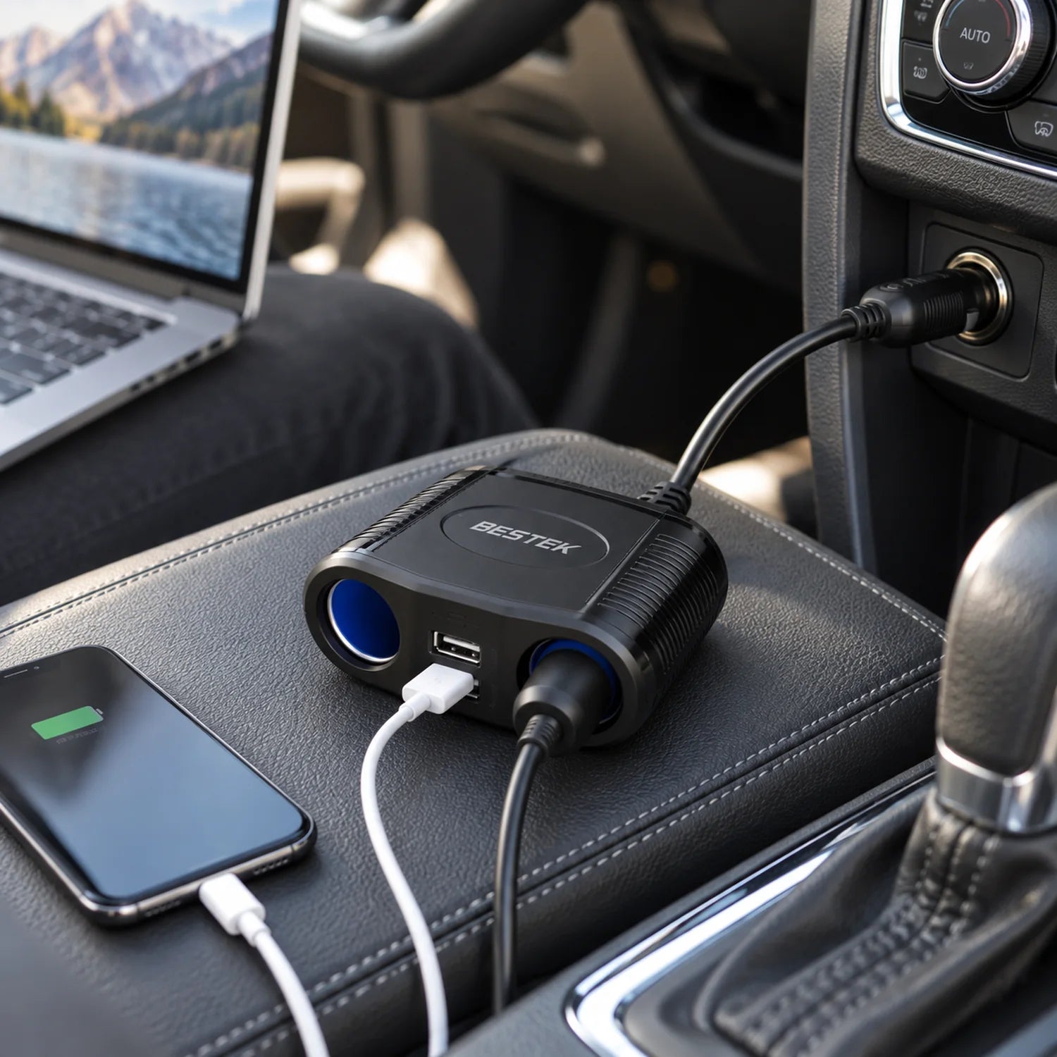 BESTEK 150W Cigarette Lighter in a use setting