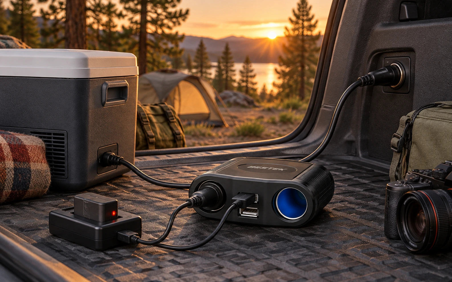 BESTEK 150W Cigarette Lighter in a third product-specific use setting