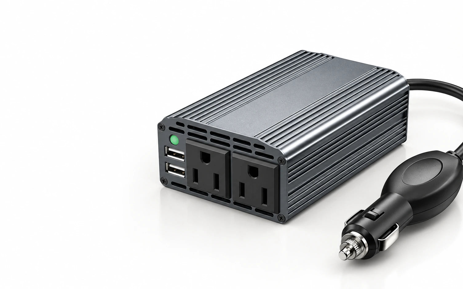 BESTEK 300W Power Inverter DC 12V to 110V AC Car Inverter with 4.2A (gray) detail overview