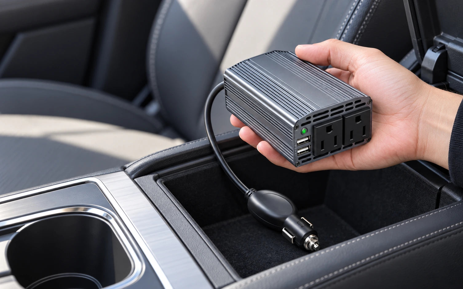BESTEK 300W Power Inverter DC 12V to 110V AC Car Inverter with 4.2A (gray) final product detail