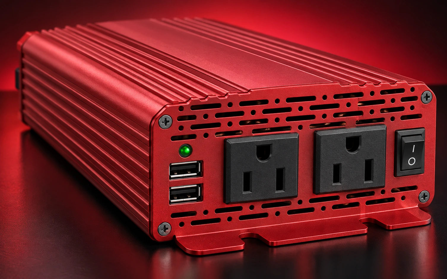 BESTEK 500W Pure Sine Wave Inverter with Dual USB-A controls and connections