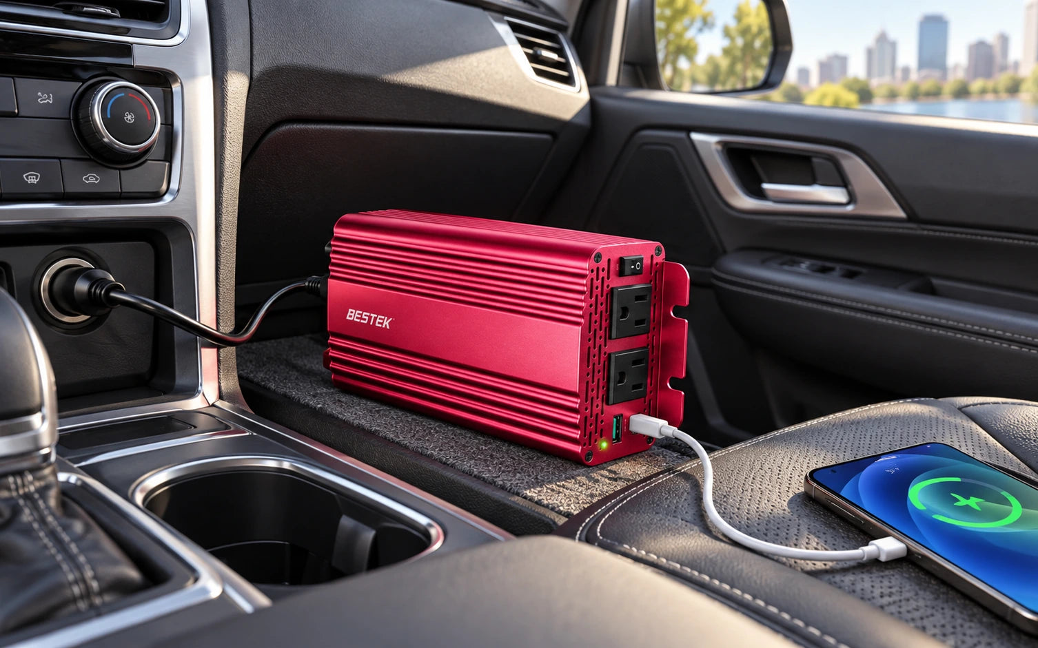 BESTEK 500W Pure Sine Wave Inverter with USB-C PD 30W in a product-specific use setting