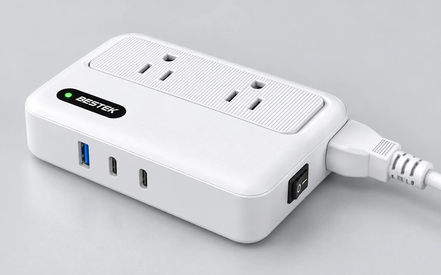 BESTEK 220v to 110v Converter with USB C 35w & Type C/G/A/I Plug Adapter for International Travel controls and connections