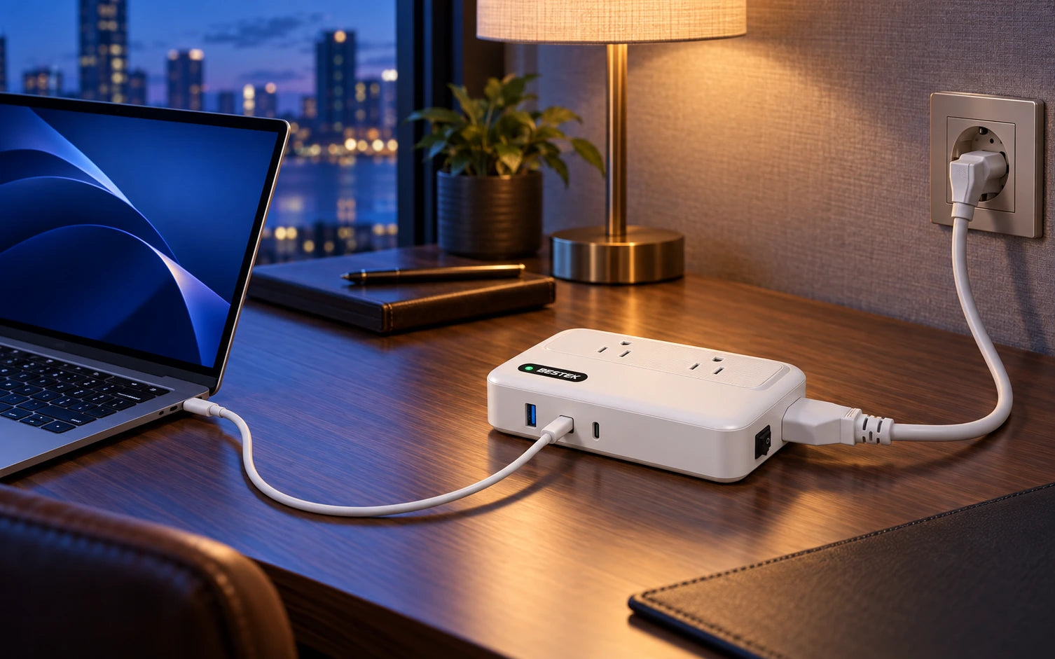 BESTEK 220v to 110v Converter with USB C 35w & Type C/G/A/I Plug Adapter for International Travel construction and protection detail