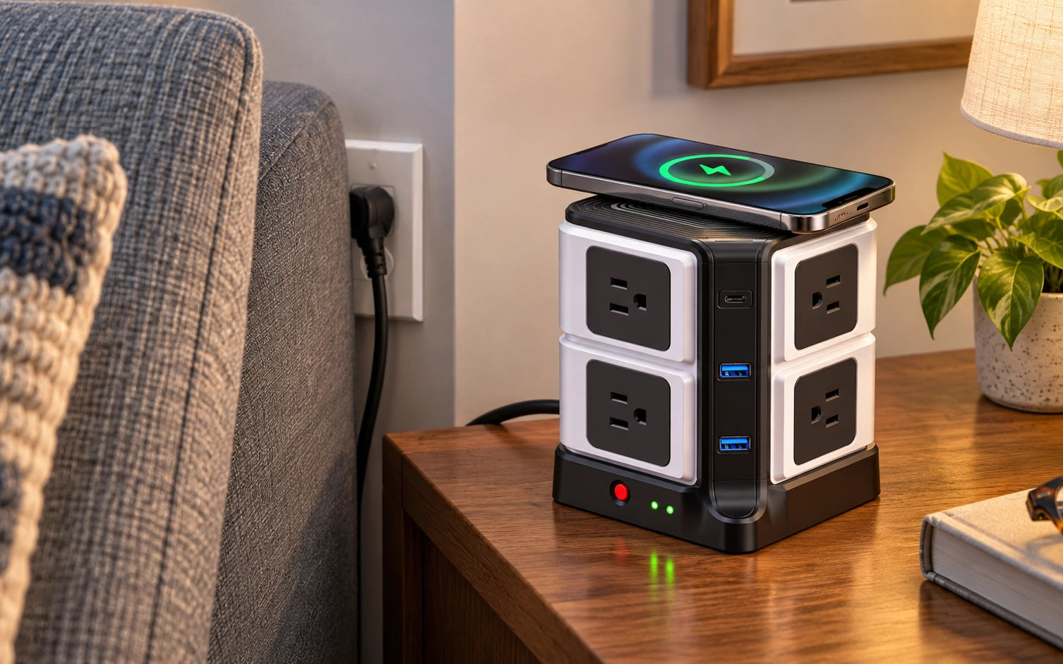 BESTEK Wireless Charger Desktop Power Strip with 8 Outlets and 3 USB Ports model-specific setup