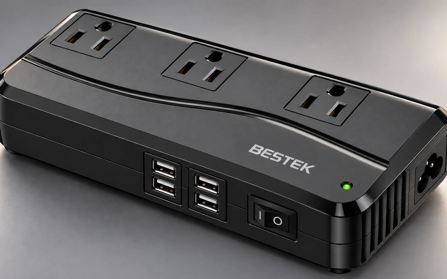 BESTEK Universal 100-220V to 110V Voltage Converter 250W controls and connections