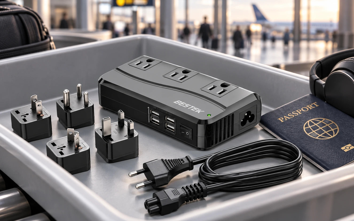 BESTEK Universal 100-220V to 110V Voltage Converter 250W in a second product-specific use setting